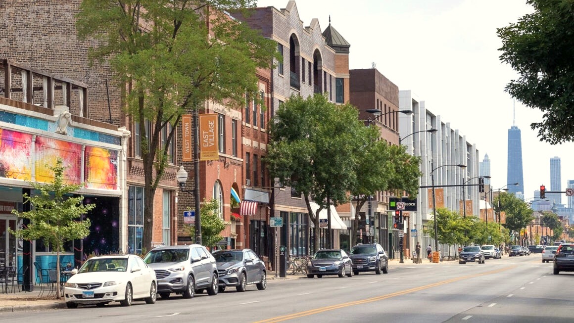 West Town Chicago neighborhood streetscape