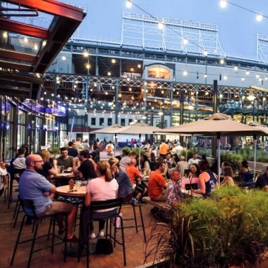 Gallagher Way next to Wrigley Field